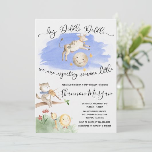 Moeder Goose Baby shower Uitnodiging (Staand voorkant)