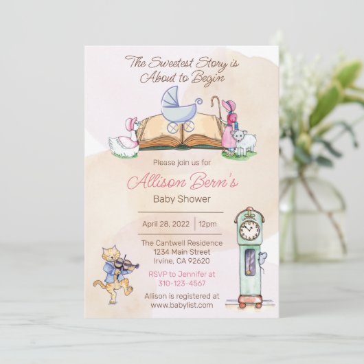 Moeder Goose Baby shower Uitnodiging (Staand voorkant)