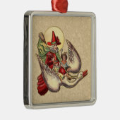 Moeder Goose Child Antiek Illustratie Metalen Ornament (Rechts)