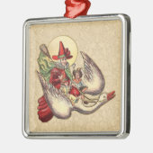 Moeder Goose Child Antiek Illustratie Metalen Ornament (Links)