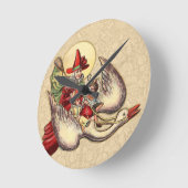 Moeder Goose Child Antiek Illustratie Ronde Klok (Hoek)