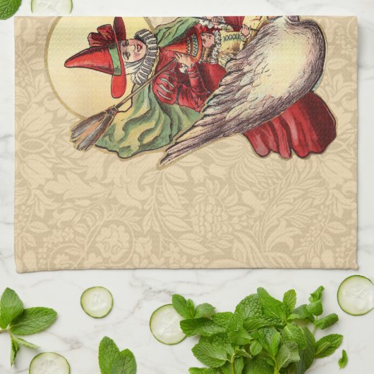 Moeder Goose Child Antiek Illustratie Theedoek (Gevouwen)