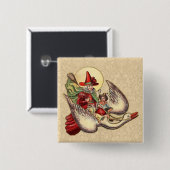 Moeder Goose Child Antiek Illustratie Vierkante Button 5,1 Cm (Voorkant /achterkant)