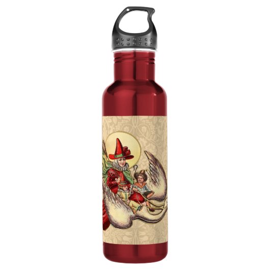 Moeder Goose Child Antiek Illustratie Waterfles (Voorkant)