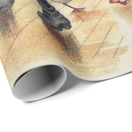 Moeder Goose Dancing met Santa Claus Cadeaupapier (Rol Hoek)