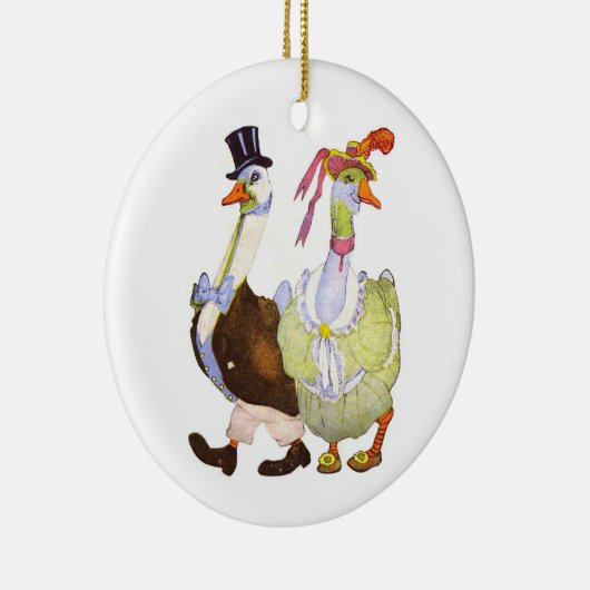 Moeder Goose en vader Gander Keramisch Ornament (Rechts)