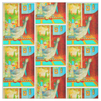 Moeder Goose in House Nursery Rhyme Stof