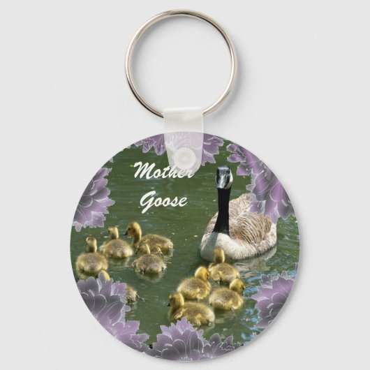 Moeder Goose met Goslings sleutelhanger (Voorkant)