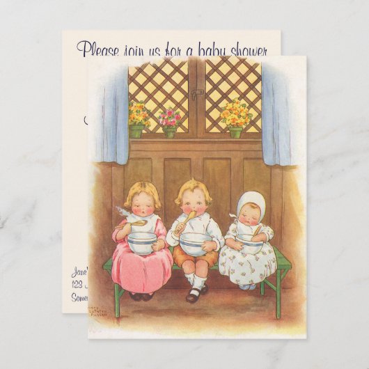 Moeder Goose  Nursery Rhyme Baby shower Kaart (Voorkant / Achterkant)