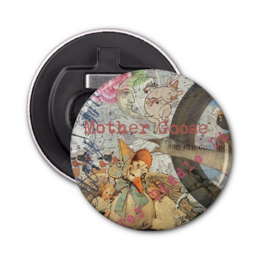 Moeder Goose Nursery Rhyme Fairy Tale Button Flesopener (Voorkant)