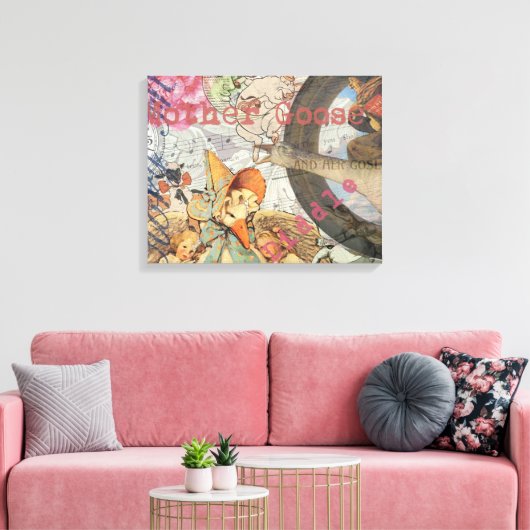 Moeder Goose Nursery Rhyme Fairy Tale Canvas Afdruk (Insitu (Woonkamer))