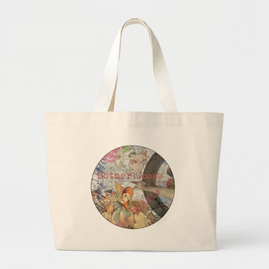 Moeder Goose Nursery Rhyme Fairy Tale Grote Tote Bag (Voorkant)