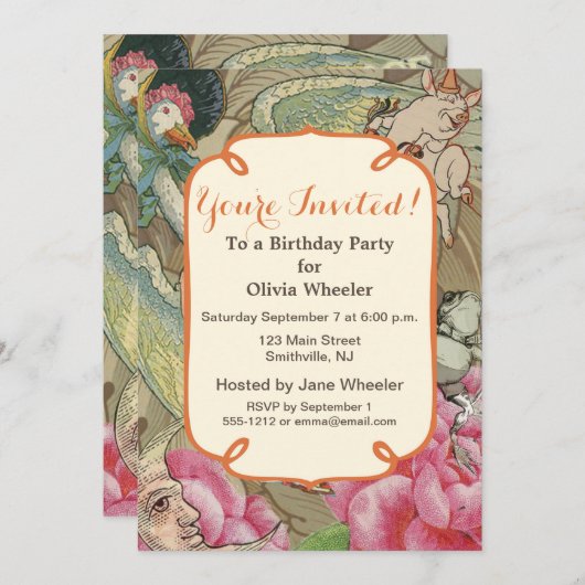 Moeder Goose Nursery Rhyme Fairy Tale Kaart (Voorkant / Achterkant)