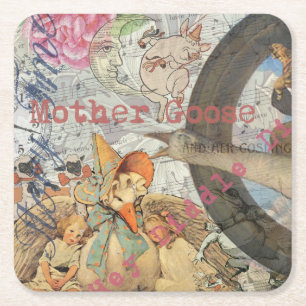 Moeder Goose Nursery Rhyme Fairy Tale Kartonnen Onderzetters