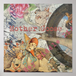 Moeder Goose Nursery Rhyme Fairy Tale Poster
