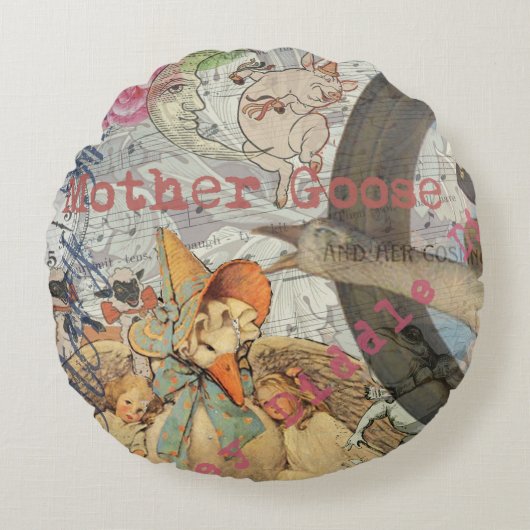 Moeder Goose Nursery Rhyme Fairy Tale Rond Kussen (Voorkant)