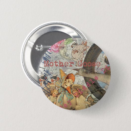 Moeder Goose Nursery Rhyme Fairy Tale Ronde Button 5,7 Cm (Voorkant /achterkant)