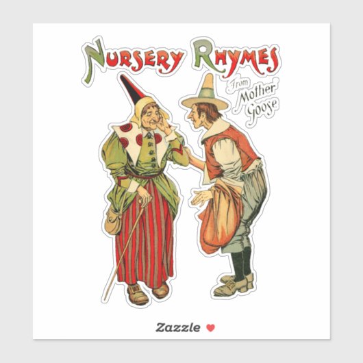 Moeder Goose Old man Nursery Rhymes art Sticker (Vel)