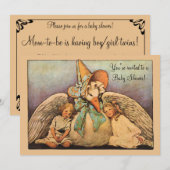  Moeder Goose, Twins Baby shower Uitnodiging (Voorkant / Achterkant)