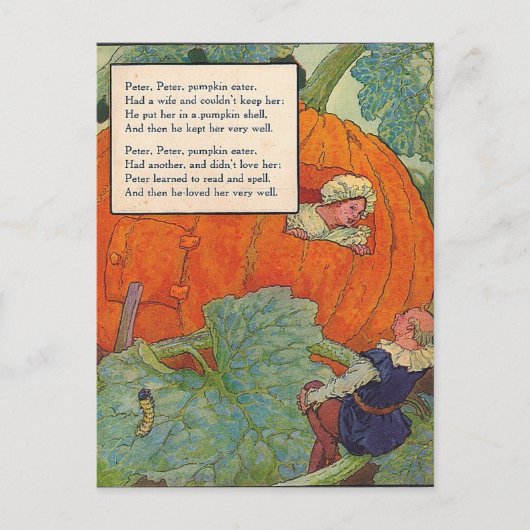 Moeder Goose uit 1920 - Peter Pumpkin Eater Briefkaart (Voorkant)