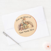 Moeder Goose uit de bibliotheek van de boekplaat Ronde Sticker (Envelop)