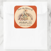 Moeder Goose uit de bibliotheek van de boekplaat Vierkante Sticker (Tas)