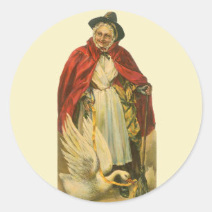 Moeder Goose  Victoriaans Verhaal Boek Ronde Sticker