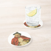 Moeder Goose  Victoriaans Verhaal Boek Zandsteen Onderzetter (Zijkant)