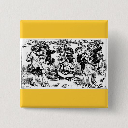 Moeder Goose Vierkante Button 5,1 Cm (Voorkant)