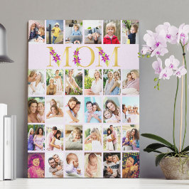 Moeder Gouden Letters 30 Verticale Fotocollage Lil Canvas Afdruk