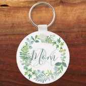 Moeder groen bladeren Waterverf bladeren modern Sleutelhanger (Voorkant)