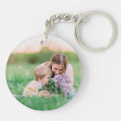 Moeder groen loof Waterverf loof foto Sleutelhanger (Achterkant)