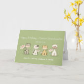 Moeder/grootmoeder Verjaardag 4 Katten - aangepast Kaart (Gele Bloem)