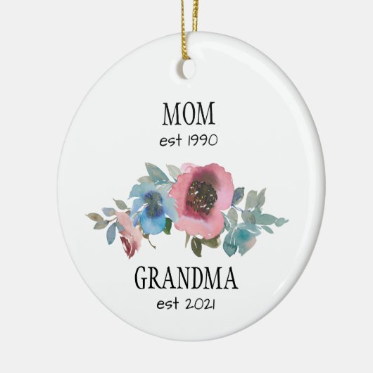 moeder grootmoeder: zwangerschapsaankondiging keramisch ornament (Links)