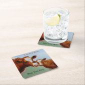 Moeder Guernsey Koe en Cute Calf Kartonnen Onderzetters (Insitu)