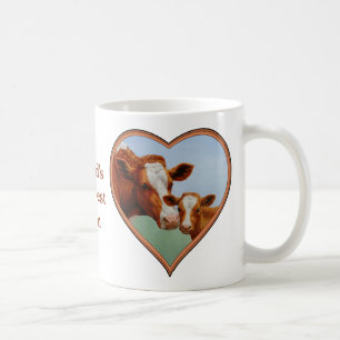 Moeder Guernsey Koe en Cute Calf Koffiemok