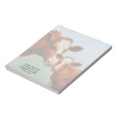 Moeder Guernsey Koe en Cute Calf Notitieblok (Linkerzijde)