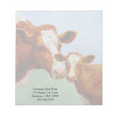 Moeder Guernsey Koe en Cute Calf Notitieblok (Voorkant)