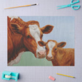 Moeder Guernsey Koe en Cute Calf Tissuepapier (Craft)