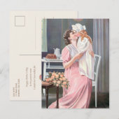  moeder haar dochter kussen feestdagenkaart (Voorkant / Achterkant)