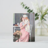  moeder haar dochter kussen feestdagenkaart (Staand voorkant)