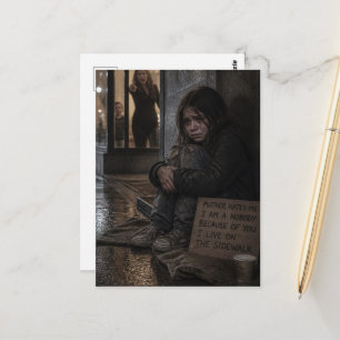Moeder haat me op een trottoir te wonen briefkaart