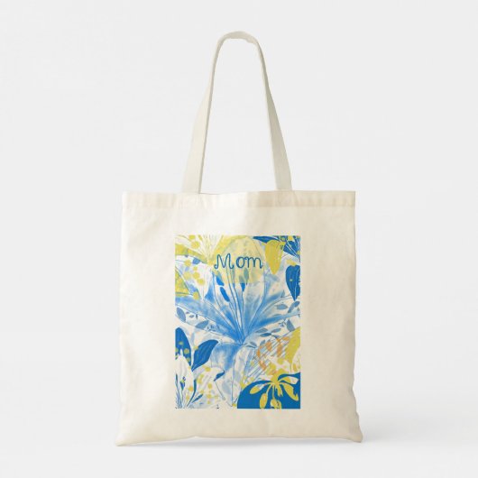Moeder Handgeschilderde Bloemen Canvas tas (Achterkant)