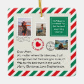 Moeder handgeschreven brief foto collage Kerstmis Keramisch Ornament (Voorkant)