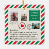 Moeder Handgeschreven Brief Fotocollage Kerstmis Keramisch Ornament (Voorkant)