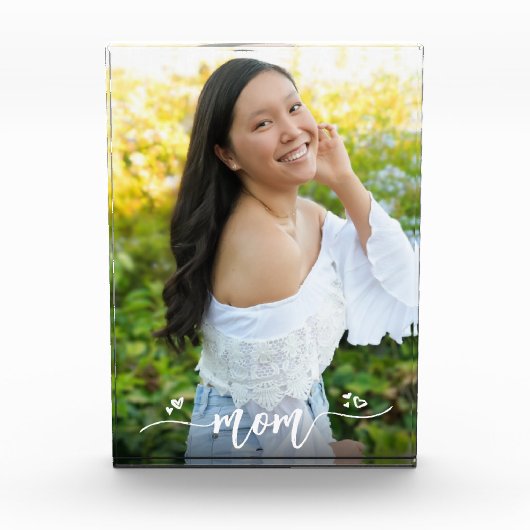 Moeder Handgeschreven kalligrafie harten aangepast Fotoblokken (Voorkant)