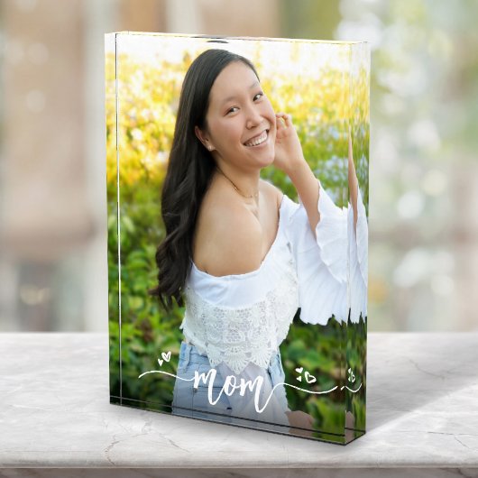 Moeder Handgeschreven kalligrafie harten aangepast Fotoblokken