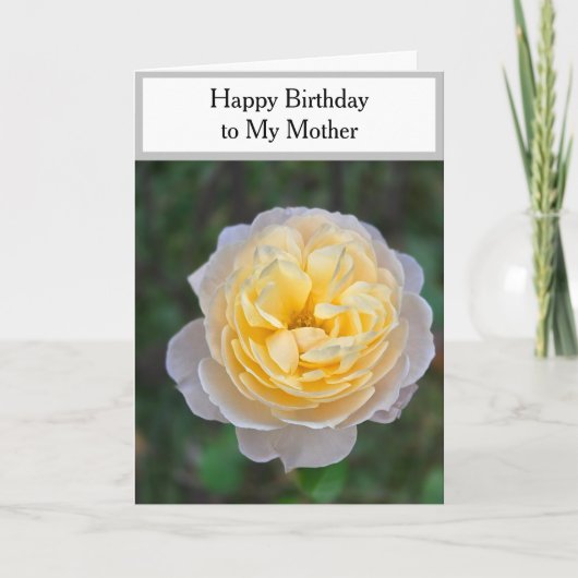Moeder Happy Birthday Yellow Rose Kaart (Voorkant)