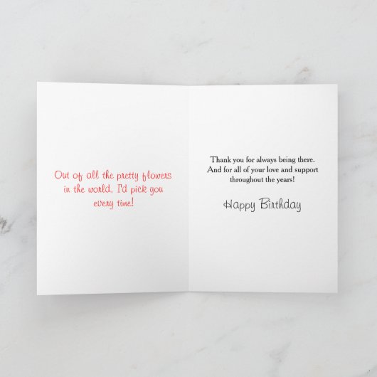 Moeder Happy Birthday Yellow Rose Kaart (Binnen)