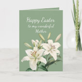 Moeder Happy Easter White Easter Lily Flowers Feestdagen Kaart (Voorkant)